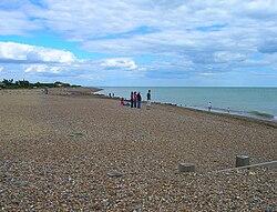 Patterson Walk at Ferring Beach with beachfront properties