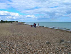 Patterson Walk at Ferring Beach with beachfront properties