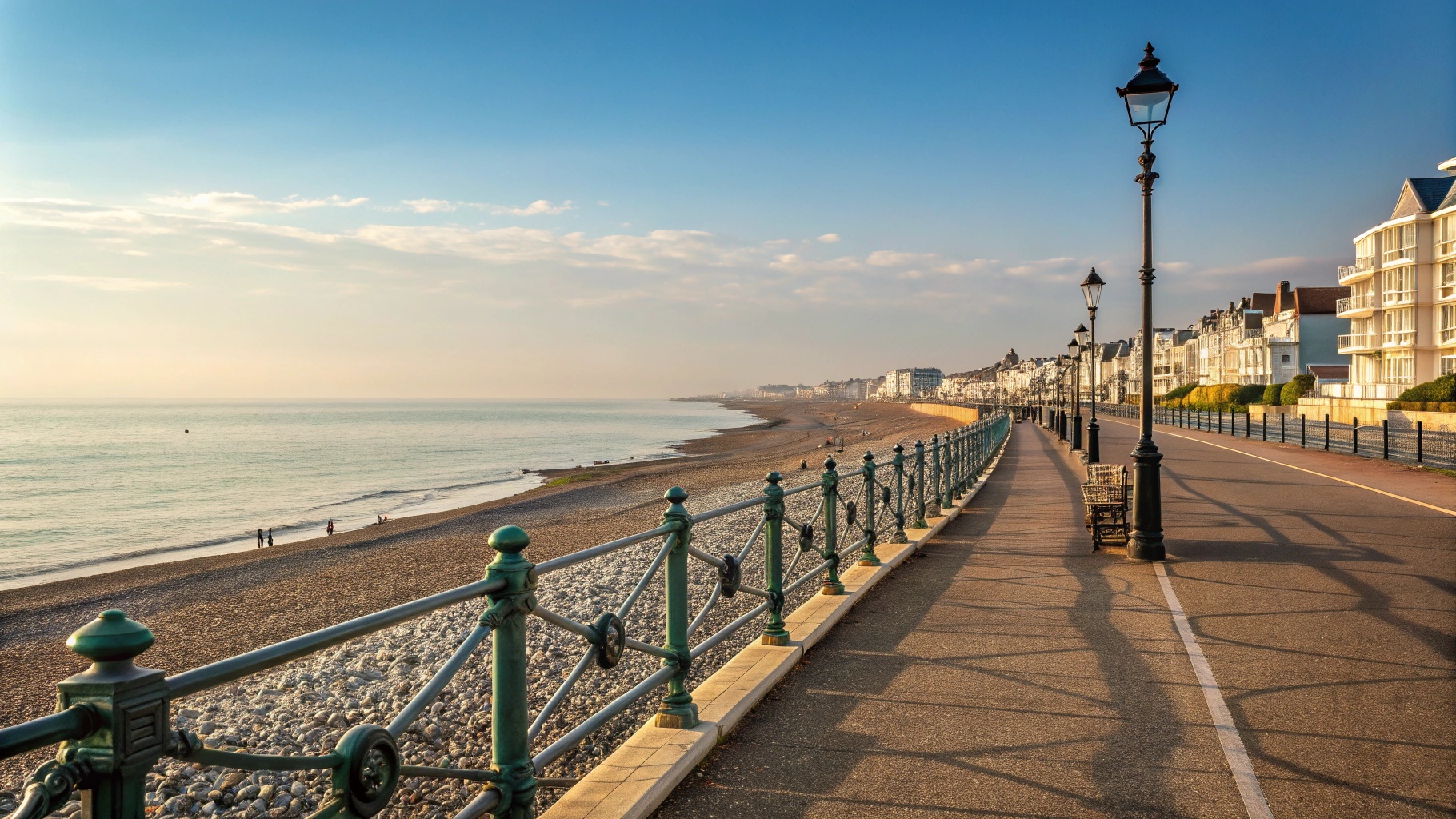 Goring-by-Sea village scene with local shops and coastal views