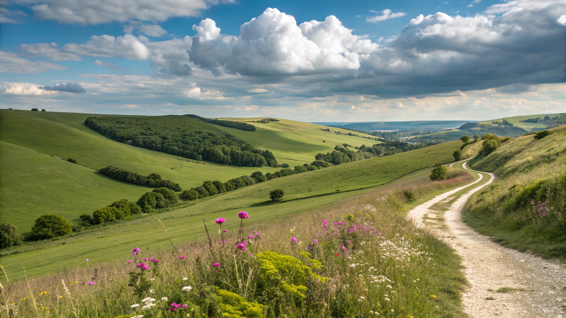 View of South Downs National Park from Goring-by-Sea area